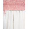 Floral Print Patchwork Mock Button Self Belt Dress Short Sleeve Round Neck Asymmetric Dress - Rose clair XL | US 12