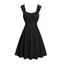 Solid Color Ruched Lace Up Waisted Sleeveless Summer Tank Dress - Noir XXL | US 14