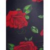 Valentine's Day Rose Print Underwire Crisscross High Waisted Bikini Swimwear Set - Noir M | US 6
