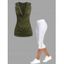 Solid Color Rivet Design Cowl Neck Ruched Top and Lace Up Leggings Outfit - Vert profond S | US 4