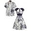 Colorful Ombre Print Women's O Ring Straps Tank Dress and Men's Button Up Shirt Outfit - Blanc S | US 4