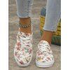New Floral Pattern Lace Up Round Toe Flat Shoes - multicolor A EU 43