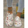 New Floral Pattern Lace Up Round Toe Flat Shoes - multicolor A EU 37