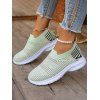 New Contrast Round Toe Slip On Rocking Sporty Outdoor Sneakers - Vert clair EU 37