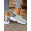 New Contrast Round Toe Slip On Rocking Sporty Outdoor Sneakers - Vert clair EU 37