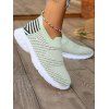 New Contrast Round Toe Slip On Rocking Sporty Outdoor Sneakers - Vert clair EU 36