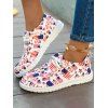 New Independence Day American Flag Pattern Lace-Up Round Toe Sports Canvas Flat Shoes - multicolor EU 40