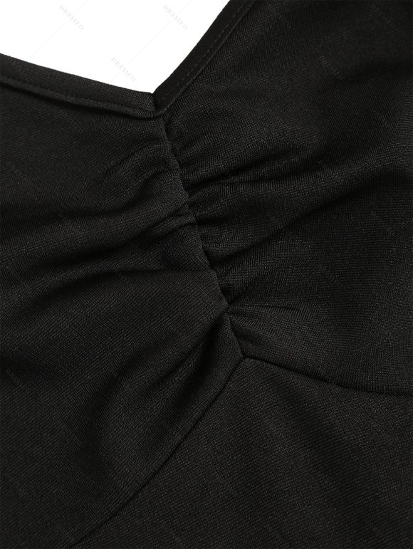 Robe D'Eté Asymétrique Plume Jointif Au Poitrine en Jacquard sans Manches - Bleu S | US 4