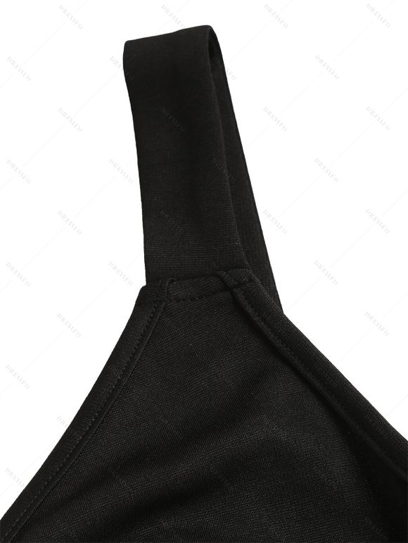 Robe D'Eté Asymétrique Plume Jointif Au Poitrine en Jacquard sans Manches - Bleu S | US 4