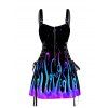 Robe Chemise à Lacets avec Imprimé Pieuvre et Galaxie pour Hommes - Noir S | US 4