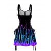 Robe Chemise à Lacets avec Imprimé Pieuvre et Galaxie pour Hommes - Noir S | US 4