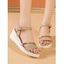 New Simple Wedge Heel Buckles Fashion Casual Sandals - d'or EU 38