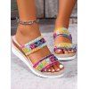 New Summer Beach Sandals Open Toe Wedge Thick Slippers - multicolor A EU 36