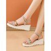 New Simple Wedge Heel Buckles Fashion Casual Sandals - d'or EU 42