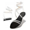 New Faux Crystal Ankle Wrap Flat Simple Summer Sandals - Noir EU 37