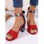 New Floral Print Buckle High-Heeled Summer Sandals - Bleu EU 43