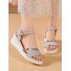 New Simple Wedge Heel Buckles Fashion Casual Sandals - Argent EU 41