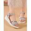 New Simple Wedge Heel Buckles Fashion Casual Sandals - Argent EU 35