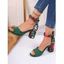 New Floral Print Buckle High-Heeled Summer Sandals - Vert profond EU 43
