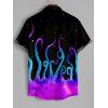Galaxy Octopus Print Women's Lace Up Half Zipper Dress and Men's Button Up Shirt Outfit - Noir S | US 4