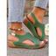 Solid Color Cutout Design Slip On Elastic Flat Sandals - Rose clair EU 38