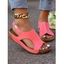 Solid Color Cutout Design Slip On Elastic Flat Sandals - Rose clair EU 38