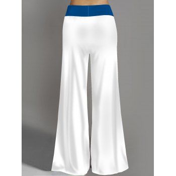 Octopus Foot Print Wide Leg Pants Elastic Waist Casual Long Pants 