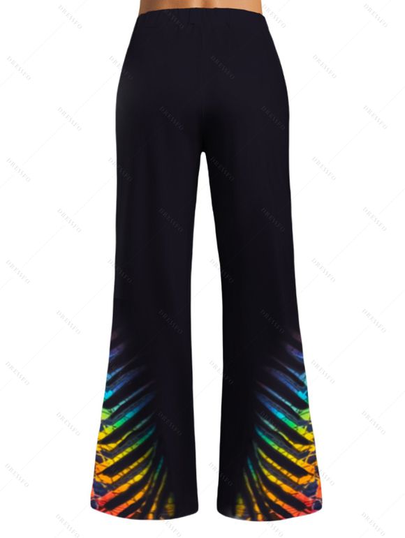 Pantalon Long Décontracté Imprimé Squelette Coloré à Taille Nouée - Noir S | US 4