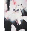 Robe D'Été sans Manches Froncé avec Col en Cœur à Imprimé Fleurs de Prunier et Ceinture - multicolor L | US 8-10