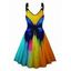 Splatter Tie Dye Butterfly Print V Neck Dress O Ring Straps Sleeveless A Line Tank Dress - multicolor A XL | US 10