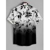 Men's Floral Print Roll Up Sleeve Shirt Button Up Short Sleeve Casual Gentleman Hawaii Shirt - Blanc 5XL