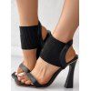Fashion Solid Color Peep Toe Ankle Strap High Heel Classy Stiletto Heel Sandals - Noir EU 40