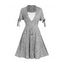 Robe D'Eté Chinée Panneau en Dentelle à Taille Haute avec Nœud Papillon - Gris Clair XL