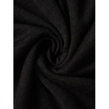 Contrast Color Heathered Cowl Neck Mock Button Wrap Top