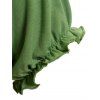 Robe D'été Imprimée Tournesol à Manches Volantées à Lacets - Vert clair L | US 8-10