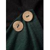 Haut cache-cœur chiné à col bénitier et boutons fantaisie de couleur contrastée - Vert profond M | US 6