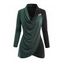 Haut cache-cœur chiné à col bénitier et boutons fantaisie de couleur contrastée - Vert profond XL | US 12