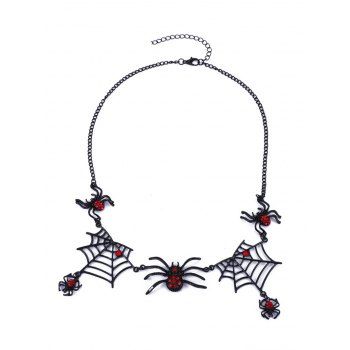 Vintage Gothic Halloween Spider Web Chain Scary Necklace