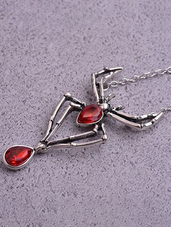 Collier Ras du Cou Gothique Araignée en Cristal Artificiel - multicolor A 