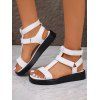 Fashionable Soft Sole Sports Roman Strap PU Sandals - Blanc EU 36