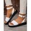 New Ankle Strap Flatform Gladiator Buckle PU Casual Sandals - Noir EU 43