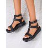 Fashionable Soft Sole Sports Roman Strap PU Sandals - Noir EU 43
