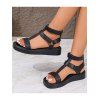 Fashionable Soft Sole Sports Roman Strap PU Sandals - Noir EU 43