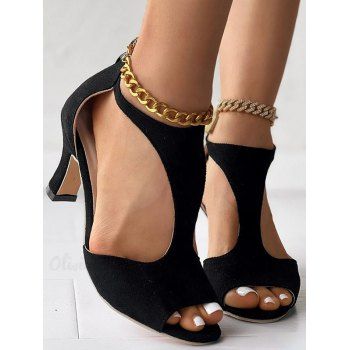 Fashion Zip Back Peep Toe Stiletto Heel Gladiator Sandals