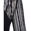 Robe gothique deux pièces, couleur unie, bretelles spaghetti et dentelle, manches évasées transparentes, nouée sur le devant, robe élégante et transparente - Noir S | US 4