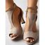 Fashion Zip Back Peep Toe Stiletto Heel Gladiator Sandals - Noir EU 43