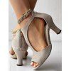Fashion Zip Back Peep Toe Stiletto Heel Gladiator Sandals - Abricot EU 43
