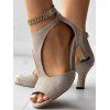 Fashion Zip Back Peep Toe Stiletto Heel Gladiator Sandals - Abricot EU 43