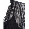 Robe gothique deux pièces, couleur unie, bretelles spaghetti et dentelle, manches évasées transparentes, nouée sur le devant, robe élégante et transparente - Noir M | US 6