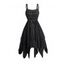 Robe Gothique Superposée sans Manches à Lacets à Ourlet Mouchoir - Noir L